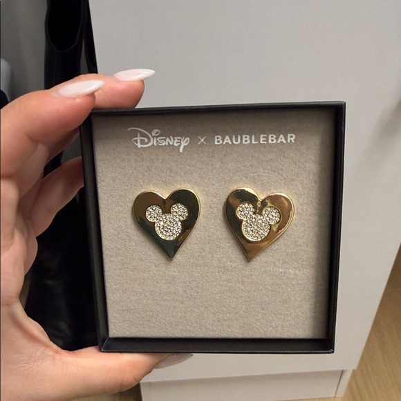 BaubleBar Jewelry - NWT Disney x BaubleBar Gold Heart Earrings